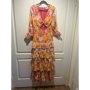 Love V by Jatin Varma tiered Maxi Resort Dress size S